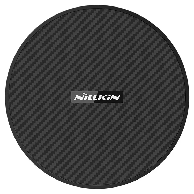 NILLKIN MC035 15W Powerflash Caricabatterie Wireless Rotondo in Fibra di Carbonio Ricarica Veloce per iPhone X/8 Plus/8 ecc.