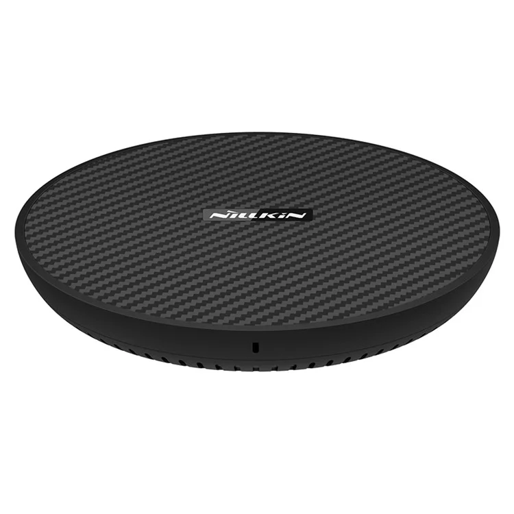 NILLKIN MC035 15W Powerflash Caricabatterie Wireless Rotondo in Fibra di Carbonio Ricarica Veloce per iPhone X/8 Plus/8 ecc.