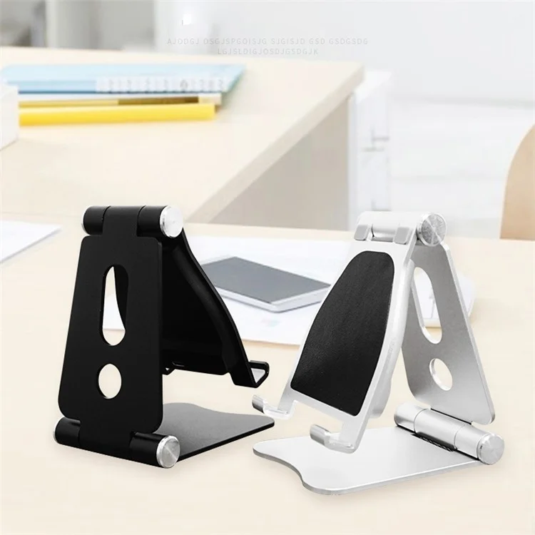 Adjustable 2-in-1 Aluminum Alloy Stand + 5W/7.5W/10W Wireless Fast Charger for iPhone Samsung etc. - Black