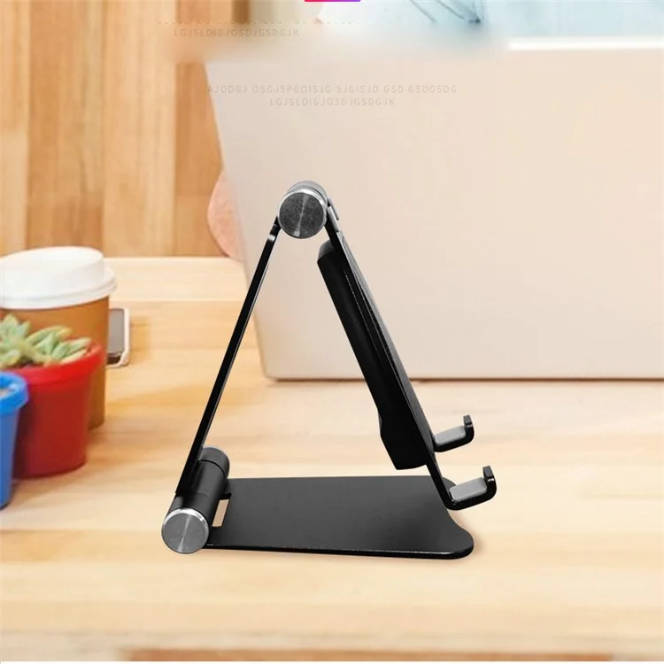 Adjustable 2-in-1 Aluminum Alloy Stand + 5W/7.5W/10W Wireless Fast Charger for iPhone Samsung etc. - Black