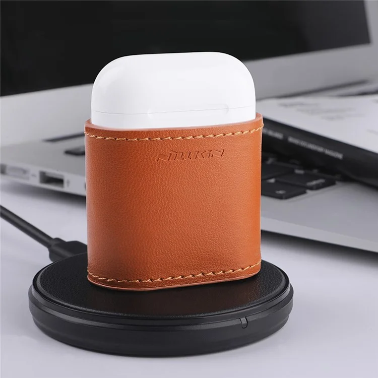 Nillkin For AirPods With Charging Case (2016) Mate Wireless Charging le Cuir Case (compatible Avec le Chargeur Sans Fil) - Brun