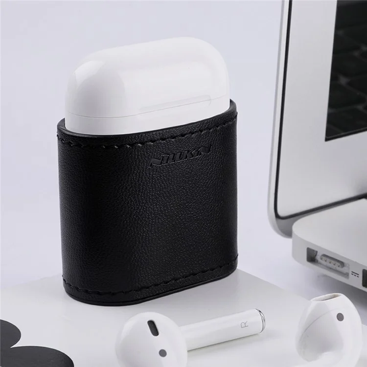 Nillkin para AirPods con estuche de carga (2016) Funda de cuero para carga inalámbrica mate (Compatible con cargador inalámbrico) - Negro