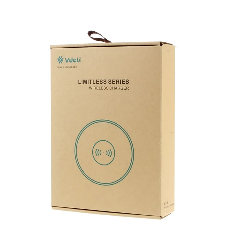 VDELI Limitless Series Round Wood Qi Wireless Charger for Samsung Galaxy Note5/S6