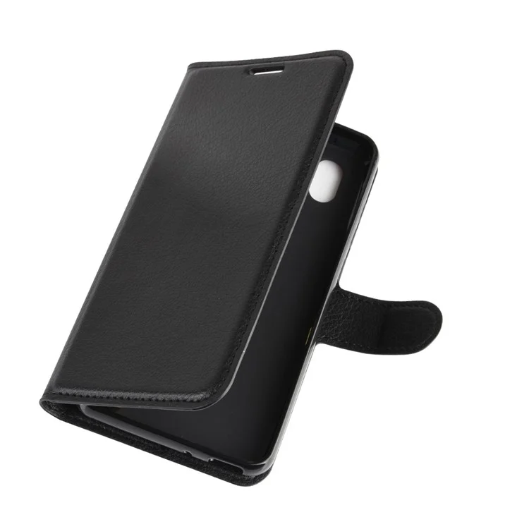 Litchi Skin Magnetic Leder Stand Hülle Für Alcatel 1B (2020) - Schwarz