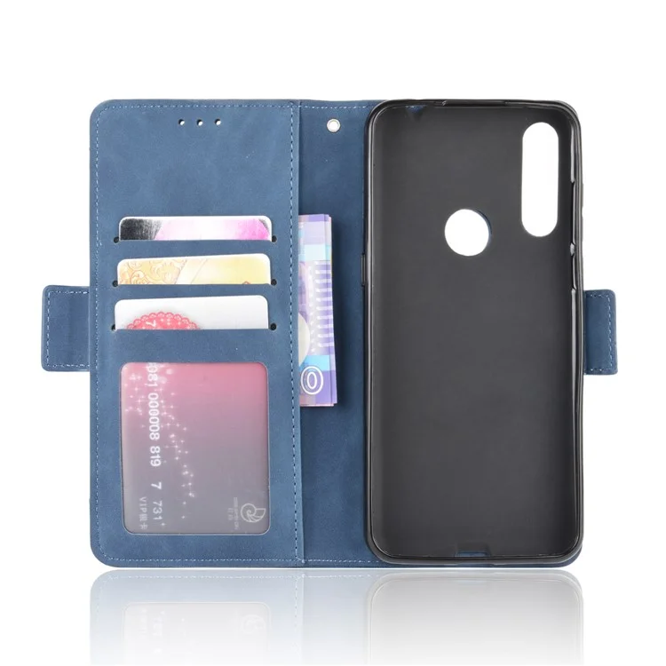 Coque Spéciale En Cuir Avec Plusieurs Emplacements De Cartes Pour Alcatel 1S / 1V / 3L (2020) - Bleu