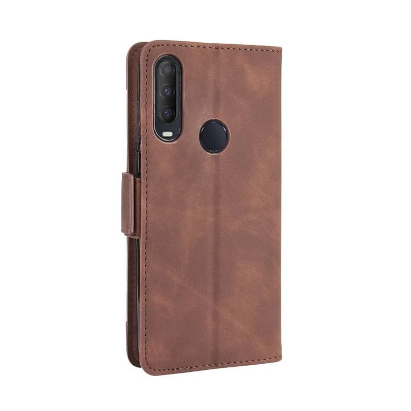 Кожаный специальный чехол с множеством слотов для карт для Alcatel 1S/1V/3L (2020) - коричневый