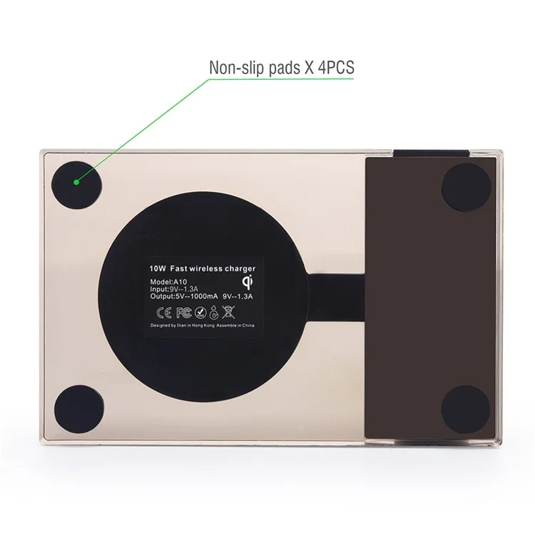 ITIAN A10 10W Fast Qi carregador sem fio com indicador LED para iPhone 8/8 Plus / Samsung Galaxy S8 / S8 Plus / Note5 - US vela