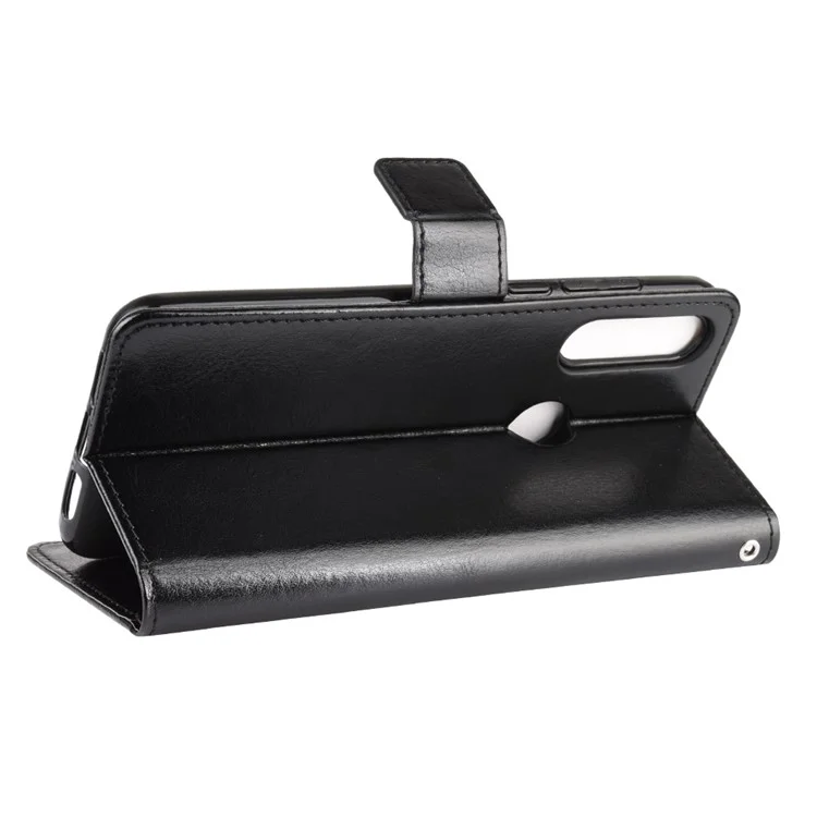 Crazy Horse Wallet Leder Stand Fall Für Alcatel 1SE (2020) - Schwarz