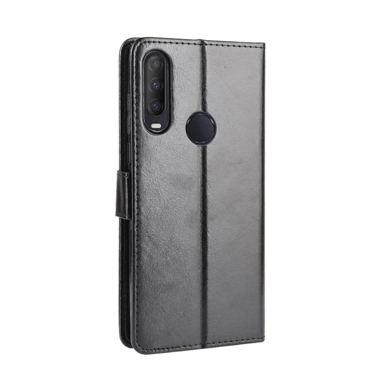 Portafoglio Crazy Horse in Pelle Custodia a Libro per Alcatel 1SE (2020) - Nero
