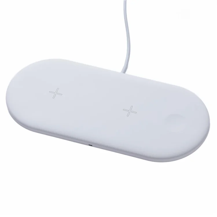 JD-48 3 in 1 15W High Voltage USB Wireless Charger für Apple Huawei Xiaomi Samsung - Weiß