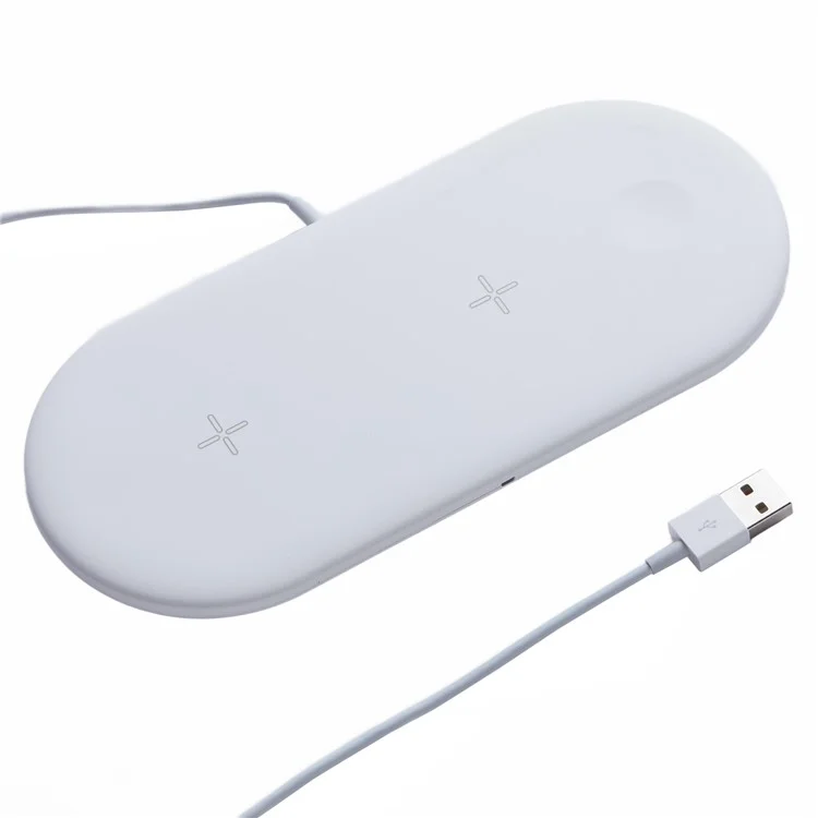 JD-48 3 in 1 15W High Voltage USB Wireless Charger for Apple Huawei Xiaomi Samsung - White