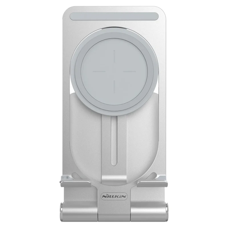 NILLKIN PowerHold 2 in 1 Collapsible Mini Wireless Charging Stand Desktop Bracket - Mystic Silver