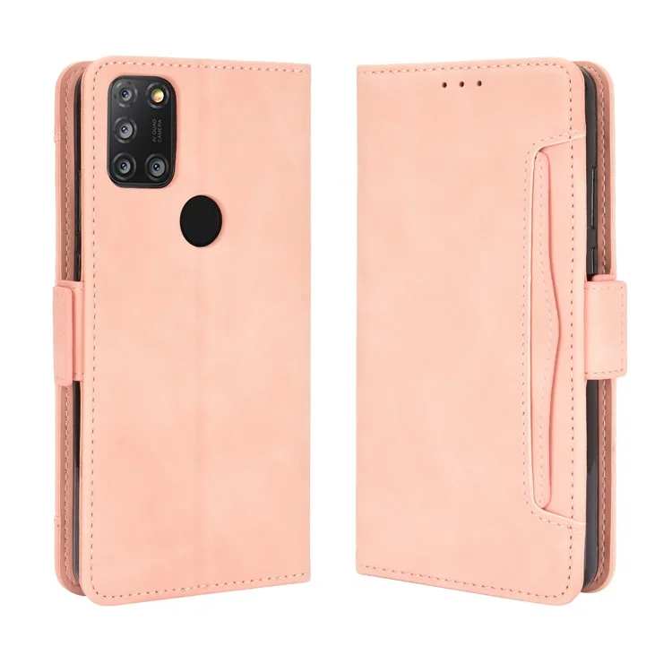 Multiple Card Slots Wallet Case Stand Leder Shell Für Alcatel 3x (2020) - Rosa