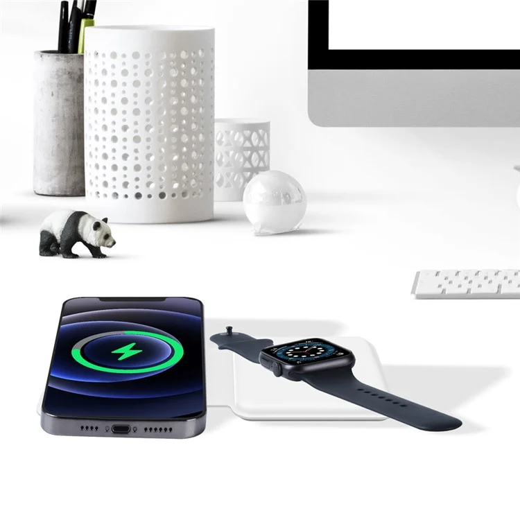 15W 2-in-1 Magnetic Ladedock Dual Panel Wireless Ladegerät Für IPhone IWatch