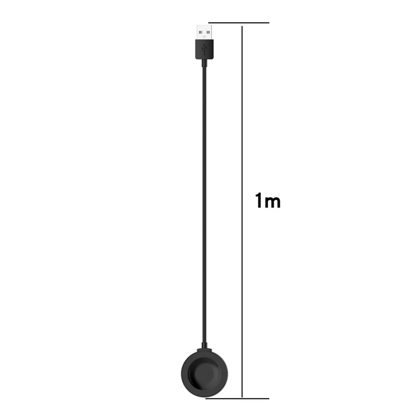 1m USB Charging Cable Wireless Charger Dock for Huawei Watch GT 2 Pro / GT 2 Pro ECG / GT 2 Porsche Edition - Black