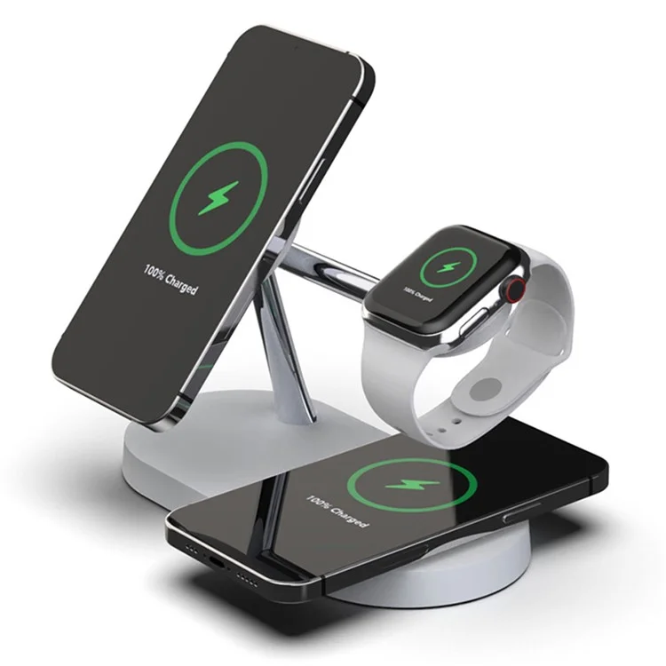 T268 5-in-1 Magnetische Wireless Ladegerät für iPhone/Apple Watch/AirPods Ladestation - Weiß