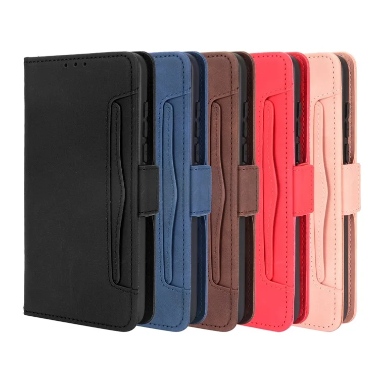 Leather Wallet Protective Case with Multiple Card Slots for Alcatel 3L (2021) / Alcatel 1S (2021) - Pink