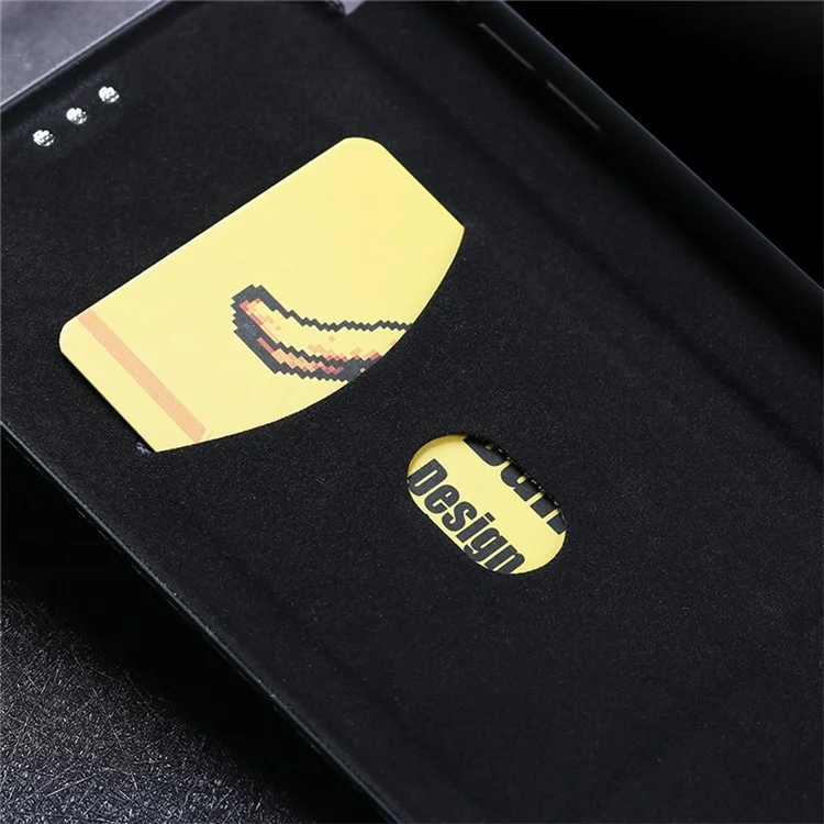 Capa de Couro com Textura de Fibra de Carbono e Suporte de Absorção Automática com Porta-cartões para Alcatel 1S (2021) - Preto