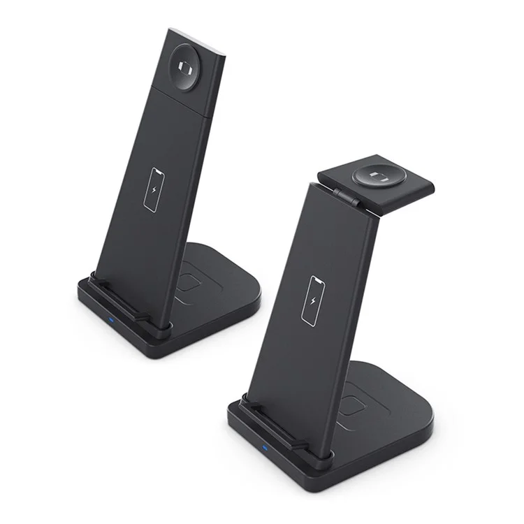 B12 Phone Smartwatch Bluetooth-compatible Earphone Wireless Charger Stand 3 in 1 Fast Charging Station - Black / for Samsung Watch