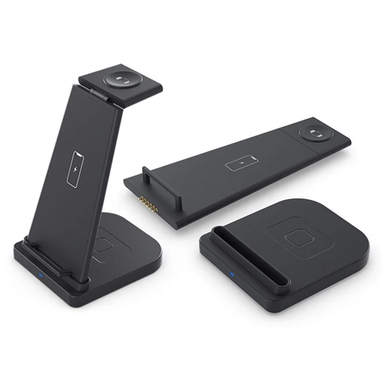 B12 Phone Smartwatch Bluetooth-compatible Earphone Wireless Charger Stand 3 in 1 Fast Charging Station - Black / for Samsung Watch