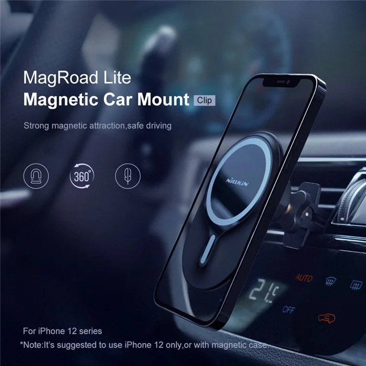 NILLKIN MagRoad Lite Soporte magnético para automóvil Ventilación de aire Soporte móvil Clip Soporte de montaje para iPhone 12