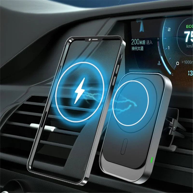 CW19 Magnetic Qi Wireless Charger Fast Charging Car Air Vent Mount Clip Phone Holder Stand Bracket
