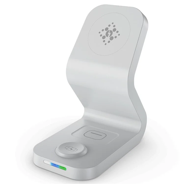 Chargeur sans fil magnétique 3 en 1 B16 15W pour iPhone 12 Series/iWatch/AirPods Pro - Blanc