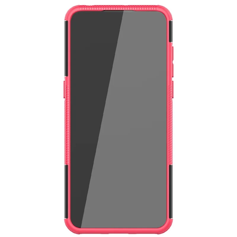 For Alcatel 3L (2021) Tire Texture Phone Case Kickstand Scratch Resistant Shockproof Dual Layer Combo PC + TPU Protective Back Cover - Rose