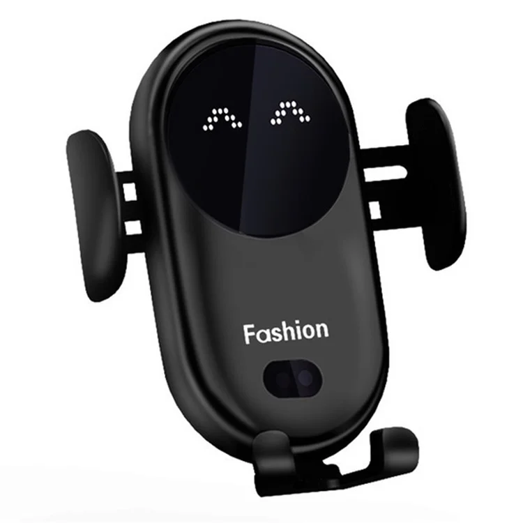 S11 Infrared Induction Wireless Fast Charger 360-degree Rotating Charging Station with Air Vent Phone Mount Holder for Mobile Phones - Black