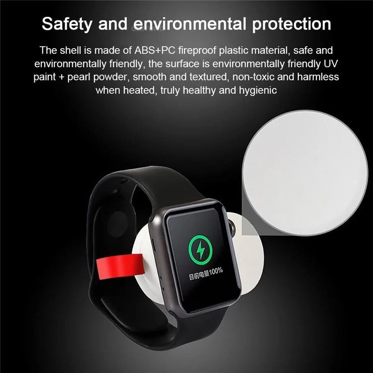 D3 Portable USB Wireless Charger Smart Watch Charging Dock for Apple Watch - White