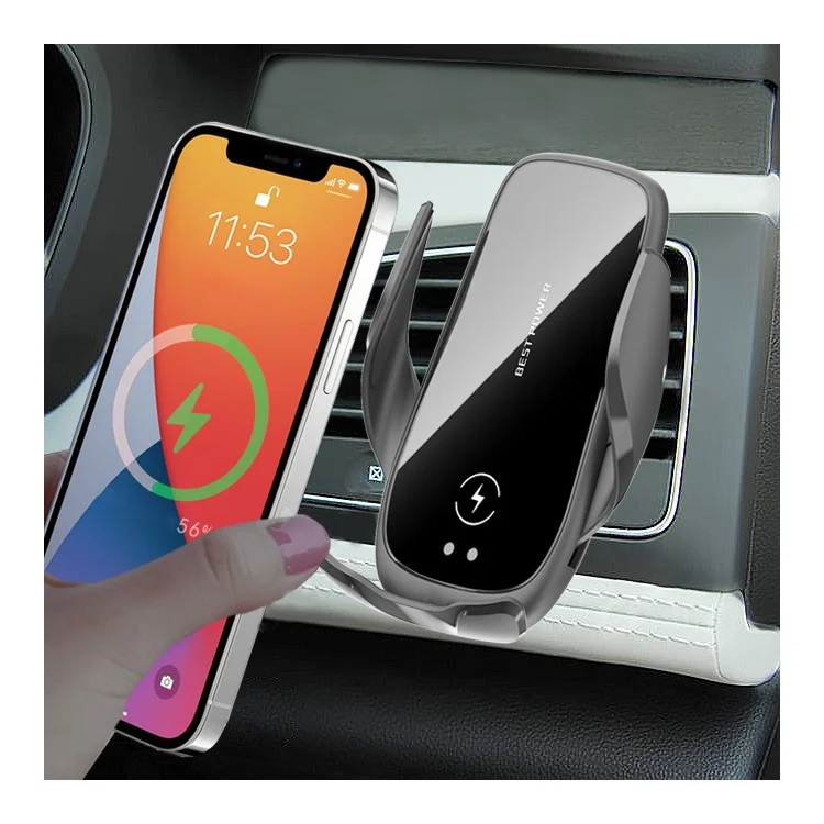 M11 15W Car Mobile Phone Wireless Charger 360-degree Rotating Car Mount Dashboard/Air Vent Phone Mount Holder Charger for iPhone 12/8/X/XS/Samsung S9/S9+/S8