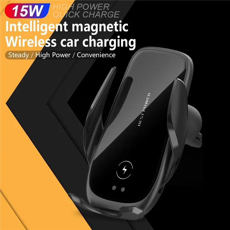 M11 15W Car Mobile Phone Wireless Charger 360-degree Rotating Car Mount Dashboard/Air Vent Phone Mount Holder Charger for iPhone 12/8/X/XS/Samsung S9/S9+/S8