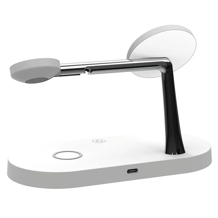 T268C 4 in 1 15W Max Magnetic Wireless Ladegerät Mit LED -nachtlicht Für Iphone 13/12 Apple Watch Airpods Pro - Weiß