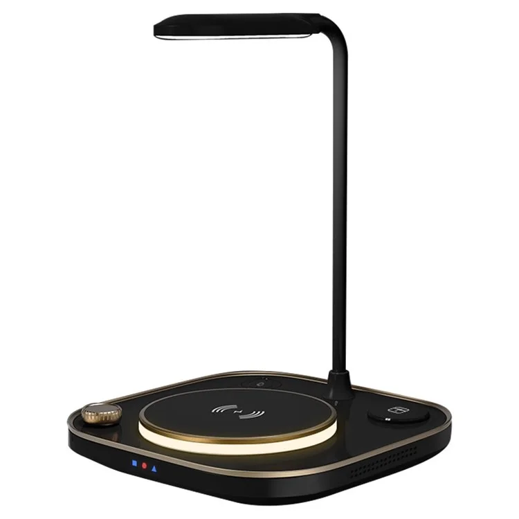 X3 15W 3 In 1 Caricabatterie Wireless Magnetico Multi-funzione Stazione Di Ricarica Rapida Per L'orologio Da Cellulare Auricolare Con Luce Notturna - Nero