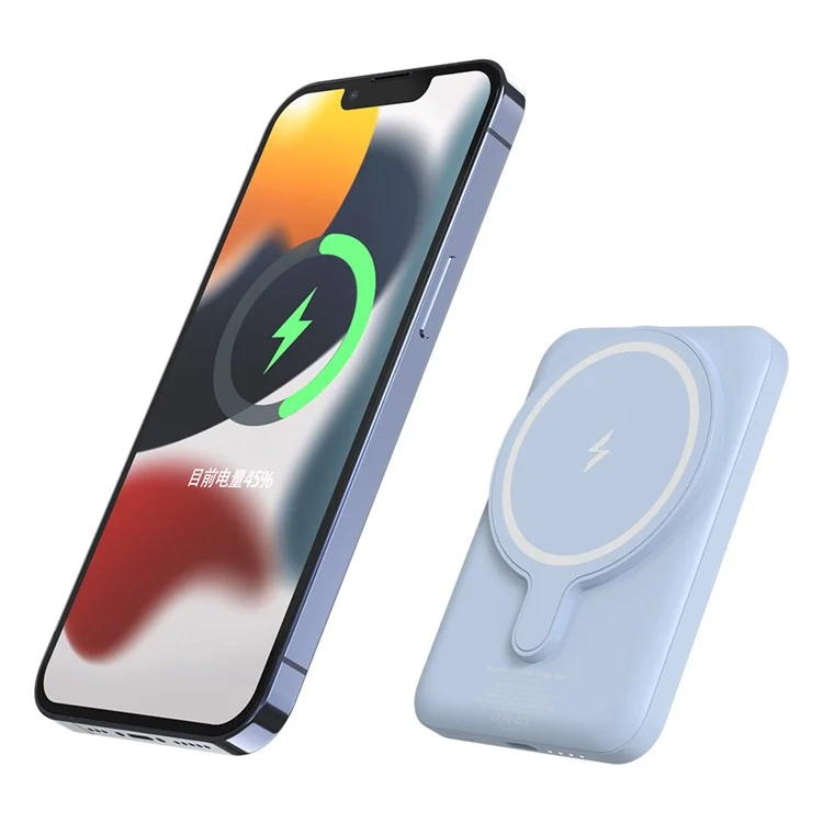 ZHX-PB10 15w Magnético Portátil Carregador Portátil Carregador De Telefone 5000mAh 3A Banco De Potência De Carregamento Rápido Para O IPhone 12/13 Series - Azul