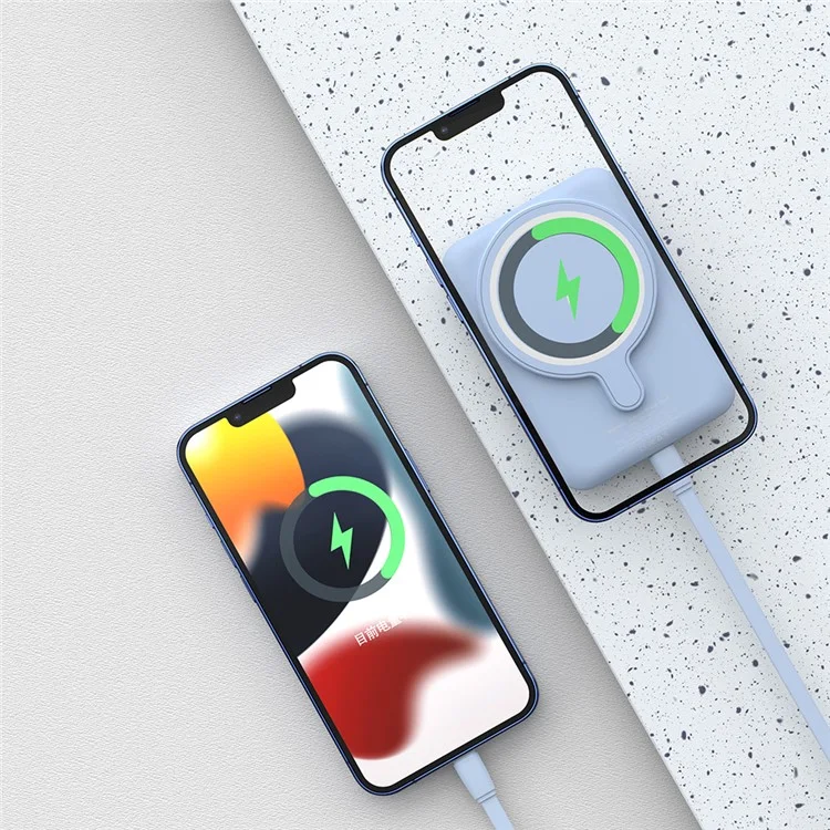 ZHX-PB10 15w Magnético Portátil Carregador Portátil Carregador De Telefone 5000mAh 3A Banco De Potência De Carregamento Rápido Para O IPhone 12/13 Series - Azul