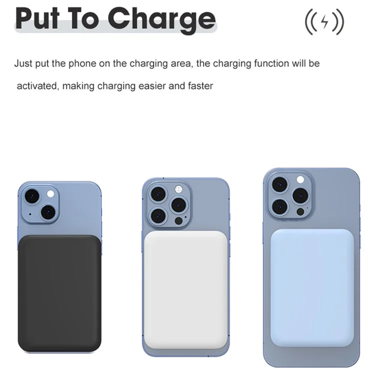 ZHX-PB10 15w Magnético Portátil Carregador Portátil Carregador De Telefone 5000mAh 3A Banco De Potência De Carregamento Rápido Para O IPhone 12/13 Series - Azul