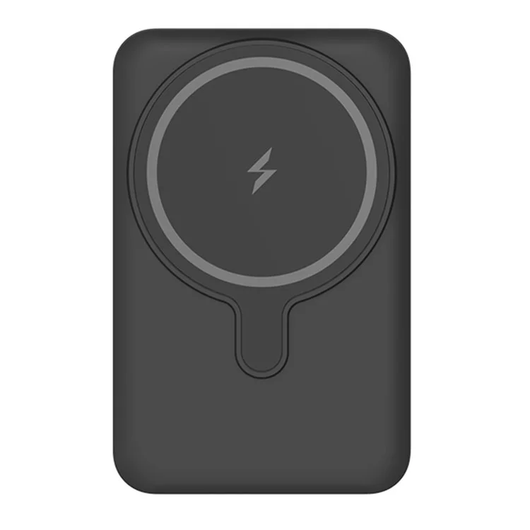 ZHX-PB12 Para Iphone 13/12 Série Ultra-thin Magnetic Power Bank Com Suporte Dobrável 15W Wireless Fast Charger 5000mAh Bateria Externa Portátil - Preto