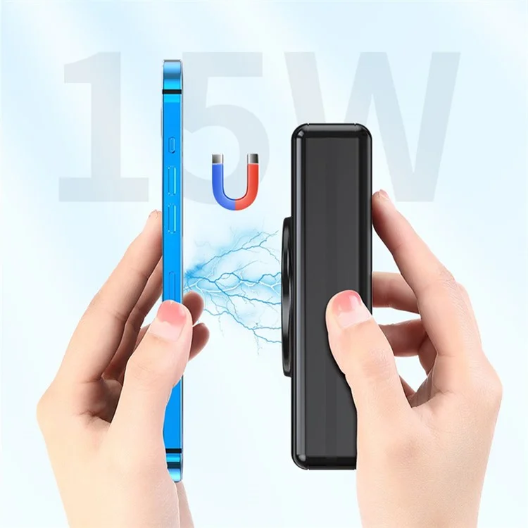20000mah Magnetic Wireless Power Bank 15w Carregador De Telefone Portátil PD 20W Pacote De Bateria Da Bateria Do Telefone Da Bateria Do Telefone - Preto