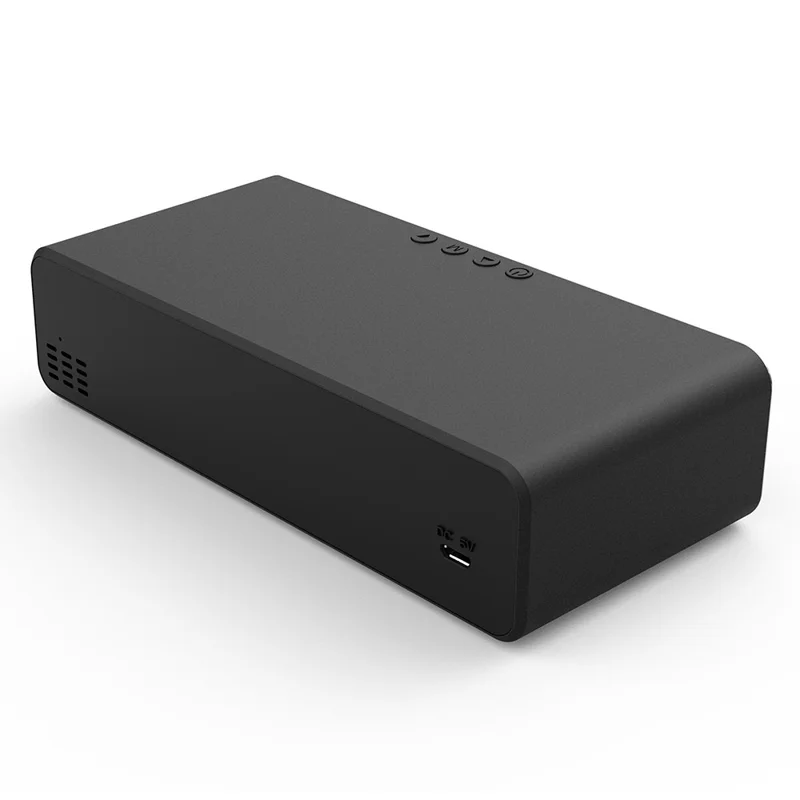 HYY-WX03 Multifunctional Desktop LED Digital Display Alarm Clock Mirror Surface Thermometer with Wireless Charger Function - Black