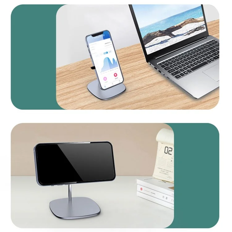 Lohee W-32 15W Certificado Qi Desktop Cargo de Carga Inalámbrica Cargador Inalámbrico Magnético - Gris Oscuro