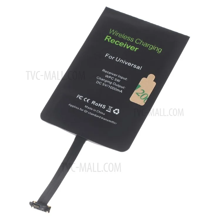 Universal CE FCC RoHS Qi Wireless Charging Receiver for Micro-USB Android Phones (Narrow-interface Up)