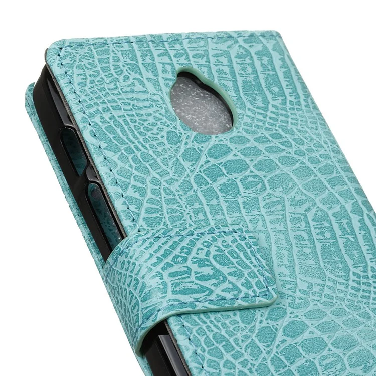 Crocodile Texture Leather Protector Case for Alcatel Dawn 5027 - Cyan