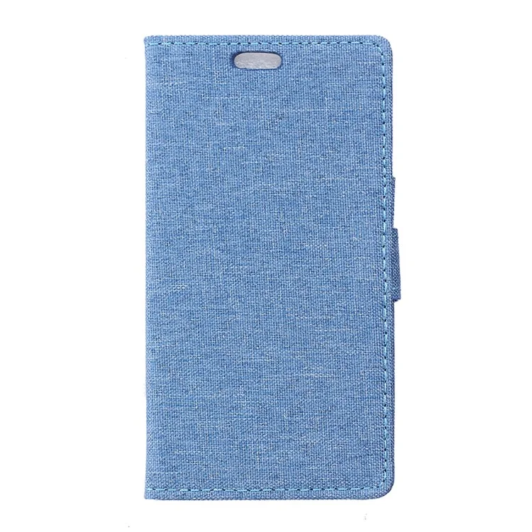 Linen Texture Wallet Stand Leather Cover for Alcatel Dawn 5027 - Baby Blue