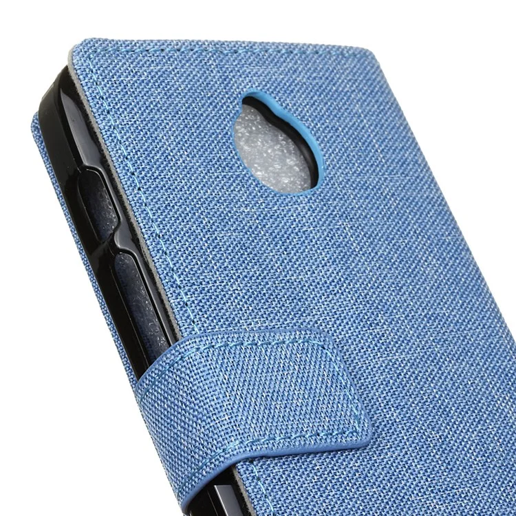 Linen Texture Wallet Stand Leather Cover for Alcatel Dawn 5027 - Baby Blue