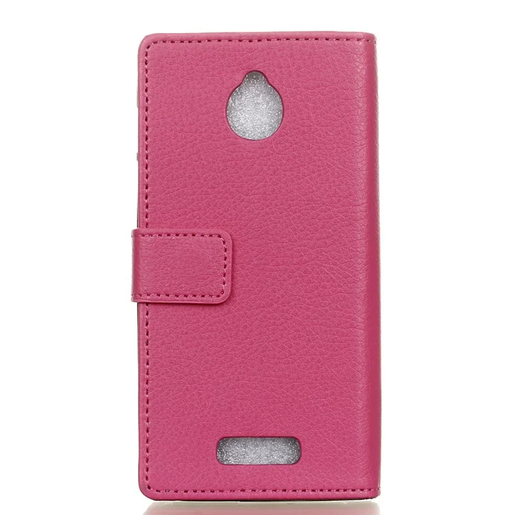 Litchi Skin Phone Leather Wallet Case for Alcatel Dawn 5027 - Rose