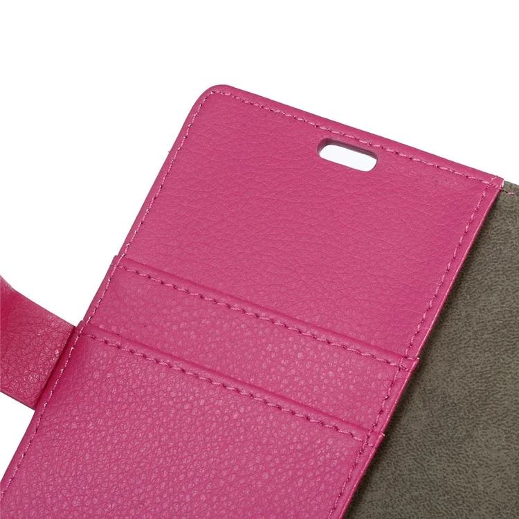 Litchi Skin Phone Leather Wallet Case for Alcatel Dawn 5027 - Rose