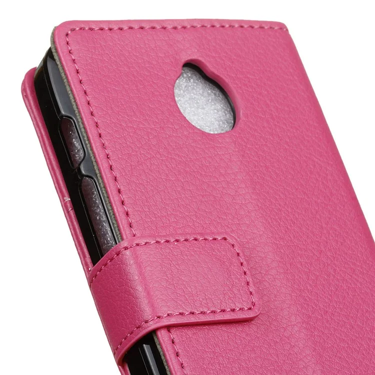 Litchi Skin Phone Leather Wallet Case for Alcatel Dawn 5027 - Rose