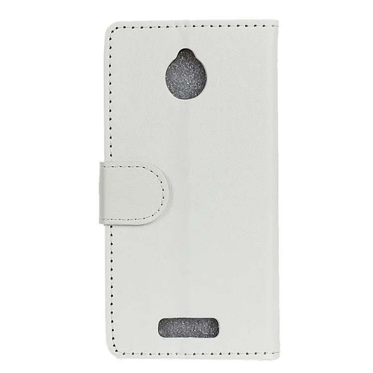 Wallet Leather Stand Cover for Alcatel Dawn 5027 - White