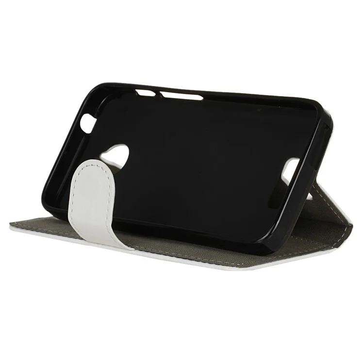 Wallet Leather Stand Cover for Alcatel Dawn 5027 - White